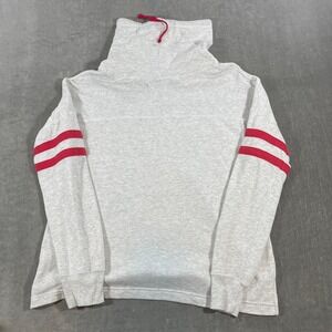 Ohio State Buckeyes Womens XL Grey Red Stripes Cowl‎ Neck Sweatshirt